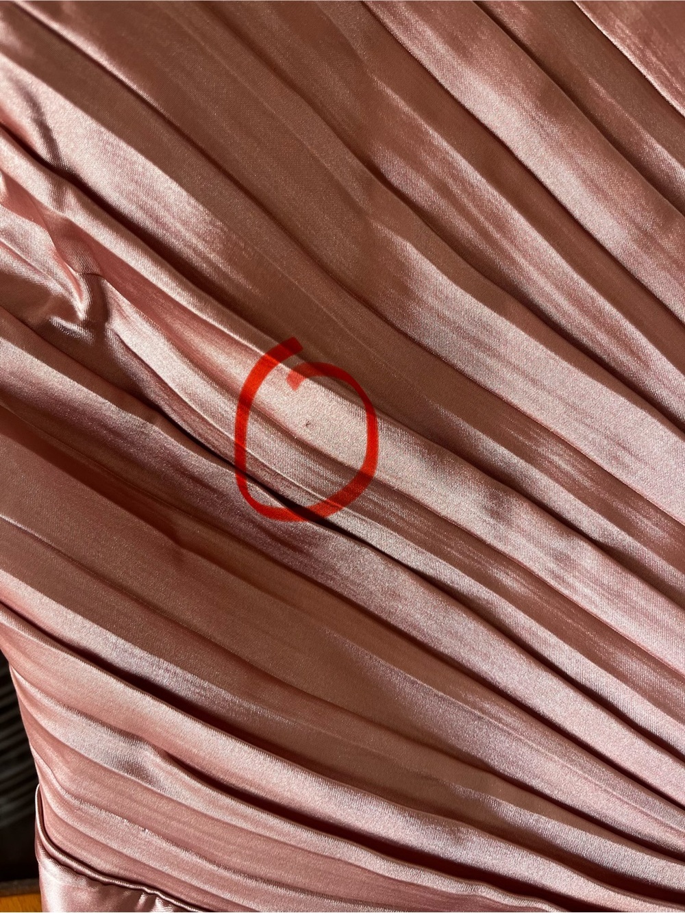 One-Shoulder Pleated Midi Dress in Dusty Rose - Picture 6 of 8